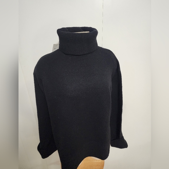 ZARA NWT cuffed knit sweater, black, women's size M - Picture 6 of 12